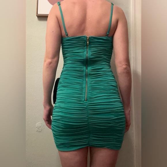 Bebe Vibrant Green Zippered Dress - Picture 5 of 5